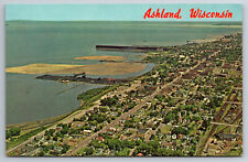 Vintage Postcard WI Ashland Aerial view Chequamegon Bay Lake Superior -4433 picture