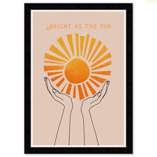 Bright As The Sun Motivational Quotes Framed Wall Art Orange - Wynwood Studio picture