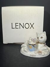 Lenox Monthly Calendar Cat Kitty Figurine August - New in Box picture
