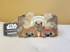Loungefly Disney Star Wars Ewok Furry Trio Flap Wallet NEW picture