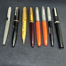 Vintage Lot (8) Various Type Fountain Pens - untested  Pics Show Manufacturers picture