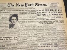 1950 NOVEMBER 10 NEW YORK TIMES - 60,000 CHINESE REDS IN WAR - NT 4634 picture