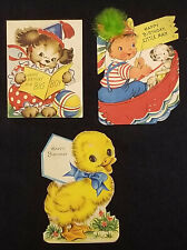 Vintage Children's Birthday Greeting Cards (3) 1940s 1950s Hallmark Gibson  picture