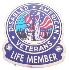 DISABLED AMERICAN VETERANS LIFE MEMBER REFLECTIVE STICKER BRAND NEW picture