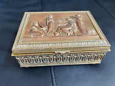 Antique French Bronze Box Leather Interior French Louis XVI picture