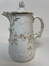 Antique Beautiful Pattern Carlsbad Austria Porcelain Small Pitcher W/ Lid 1892 picture