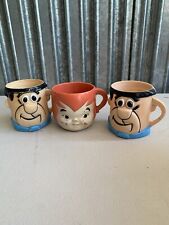 Vintage 1970’s Fred Flintstone Vitamins Cartoon Advertising Mug Cup Fred Pebbles picture