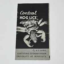 1939 Control Hog Lice And Mange Mite Brochure Pamphlet University Of MN Zavoral picture