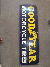 PORCELIAN GOOD YEAR TIRES  ENAMEL SIGN SIZE 36X10 INCHES picture