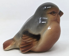 Rare VTG Keramos Porcelain Ceramic Brown Bird Sparrow Figurine Wien Austria CH23 picture
