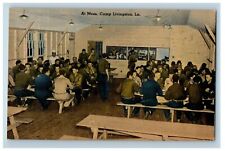 c1940's At Mess Camp Livingston Louisiana LA, Army Military Camp WWII Postcard picture