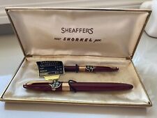 Sheaffer Statesman Burgundy Snorkel Fountain Pen With M4 Nib & Pencil Set w/Case picture