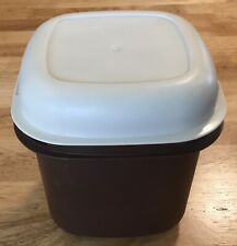 Tupperware Mini Ice Bucket #1466 ~Storage Container~ Brown  w/Almond Lid #1467 picture