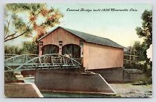 c1907 1836 Covered Bridge Huron River Monroeville Ohio OH Antique Postcard picture