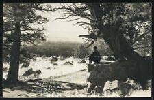 CA Tulelake RPPC c.1930 MAN & JUNIPER TREE MODOC LAVA BEDS Kennell-Ellis 120 picture