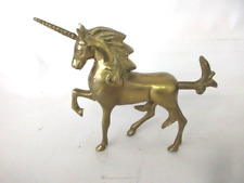 Vintage Solid Brass Unicorn Figurine Sculpture 7” picture