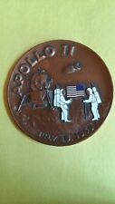 1969 APOLLO 11 Copper Enamel Medallion Paperweight NASA American Mint Associates picture