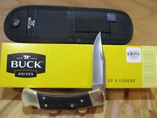 NIB Buck USA Ebony 110 Folding Hunting/Pocket Knife & Nylon Sheath - 2106 picture