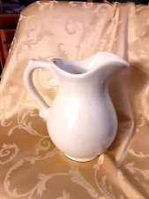 Antique Large White Molded Ceramic  English Farm House Style Pitcher picture