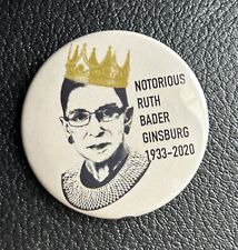 Ruth Bader Ginsburg Memorial Campaign Button 1933-2020 Supreme Court Justice picture
