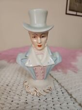 VINTAGE WILLIAM F.B. JOHNSON CHINA BUST OF A MAN LAMP Base -HAND PAINTED /10