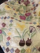 Vintage Queen/King Hand Made Embroidered Quilt  86x102 picture