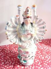 VINTAGE Porcelain 1000 Arms Avalokiteshvara Kwan-yin Guanyin Goddess Statue  picture