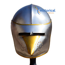 Pig Face Helmet Steel Medieval Combat Bascinet SCA Armor IMA-HLMT-193 picture