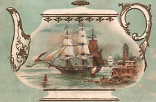 1800’s  VICTORIAN TRADE WOOLSON SPICE LION COFFEE-Tea Pot- Boston Harbor picture
