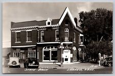 RPPC Postcard c1940 Larned Kansas First State Bank Cars EKC Stamp Box A21 picture