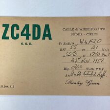 Cyprus QSL Radio Card 1957 Nicosia Stanley Green picture