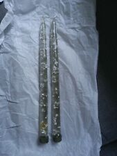 MCM Gregorian Clear Lucite Candles With Silver Flecks 8
