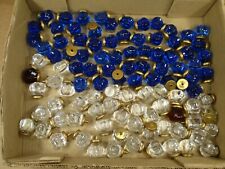 100 Mackenzie Childs Glass Knobs From Enamel Canisters Clear & Blue, Repurpose picture