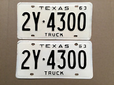 VINTAGE 1963 TEXAS TRUCK LICENSE PLATE SET 2Y 4300 picture