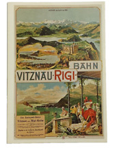 Poster for Vitznau-Rigi Railway 1899 Zurich Switzerland Postcard Advertising picture