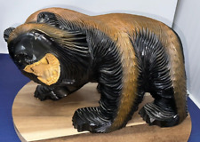 Large Northern Japan Large wood  carving  Ferocious Bear 