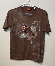 Nippon Blue Stitched Japanese Shirt Size L Large Brown picture