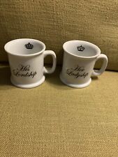 His Lordship Her Ladyship in Black Script White Pottery Coffee Mugs Crown (2) picture