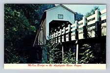 Applegate River OR-Oregon, McKee Covered Bridge, Scenic View Vintage Postcard picture