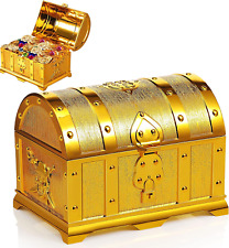Pirate Treasure Chest Vintage Treasures Collection Storage Box Gold Treasure Box picture