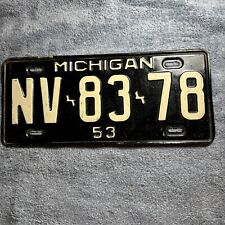 1953 Michigan License Plate NV-83-78 picture