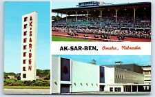 Postcard - AK-SAR-BEN Indoor Arena and Horse Racing in Omaha Nebraska NE picture