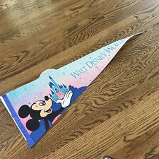 Vintage Mickey Disney World Felt Pennant Original 1990s Pastel Castle Pink picture