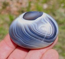 POLISHED BLUE/ GRAY BEAUTIFUL BOTSWANA AGATE CRYSTAL 51g picture
