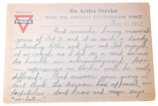 AEF I'd Doughboy WWI Soldiers Letter Postcard C.E. Hill Active Service Army 1918 picture