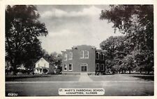 1940s Printed Postcard St. Mary's Parochial School, Assumption IL Christian Co. picture