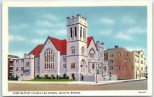Postcard - First Baptist Church And School, Wichita, Kansas picture