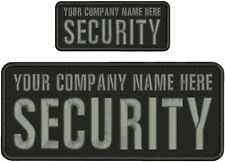 CUSTOM SECURITY EMBROIDERY PATCH 4X10 AND 2X5 HOOK ON BACK  BLK/GRAY picture