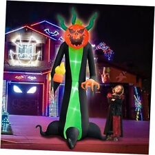  10FT Halloween Inflatable Pumpkin Reaper Decoration, Flash LED Blow Up  picture