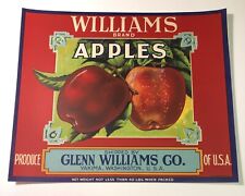 Williams - Brand Apple Crate Label - Red Fancy - Yakima Washington - Stone Litho picture